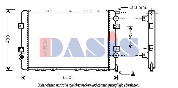 AKS DASIS Радиатор, охлаждение двигателя 181780N